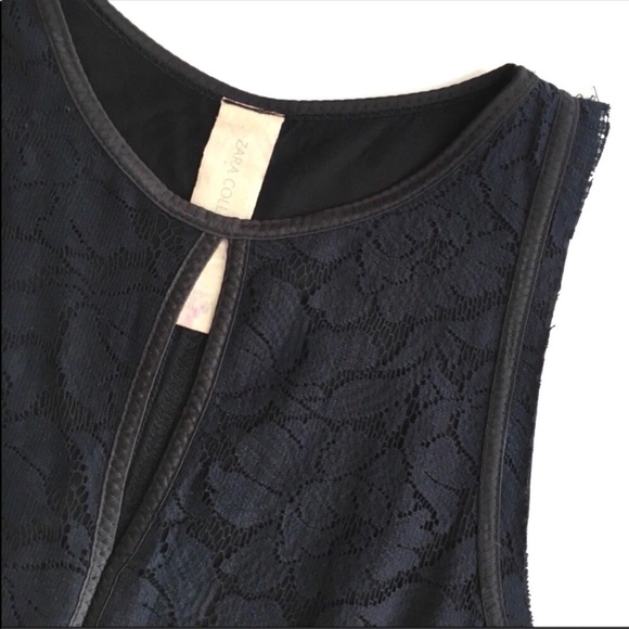 Zara black lace keyhole sleeveless mindress LBD medium - Picture 2 of 8